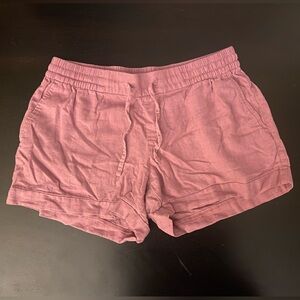 High-Waisted linen shorts, Old Navy, pull-on, pink